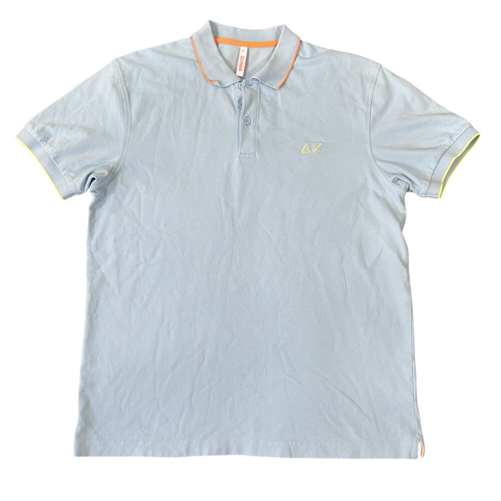 Sun68 Men's Blue Short Sleeve Polo T Shirt Size XL